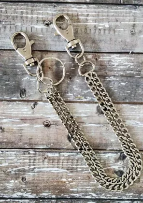 Hosenkette 2-reihig Biker Schlüsselkette 42 cm