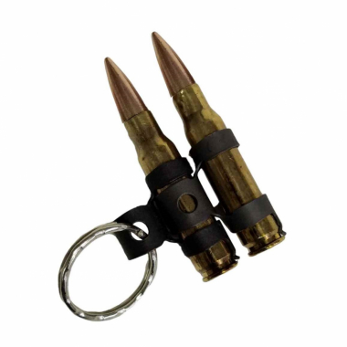 2 Row M60 Bullet Key Ring Brass Or Chrome Coloured
