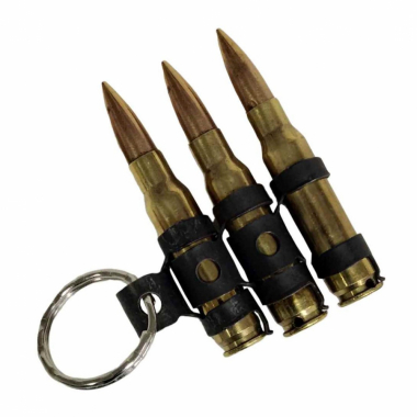 3 Row M60 Bullet Key Ring Brass Or Chrome Coloured