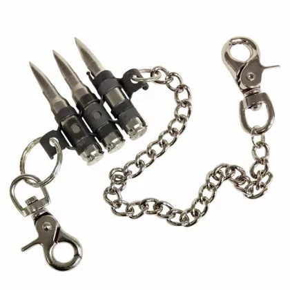 M60 Hosenkette mit 2 Karabinerhaken in Chromfarben