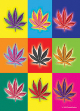 Postcard Set Cannabis Leaf Pop Art
