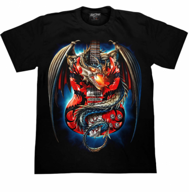T-Shirt Dragon & Rock Guitar (Glow in the Dark)