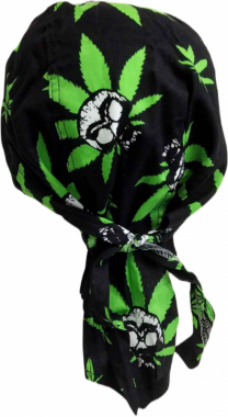 Fitted Bandana Cap Cannabis Black Green