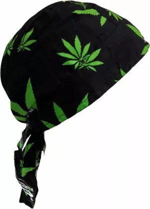 Bandana Kopftuch Schwarz Grün Cannabis