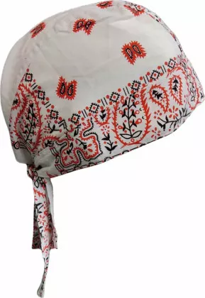 Bandana Kopftuch Weiß Orange Paisley