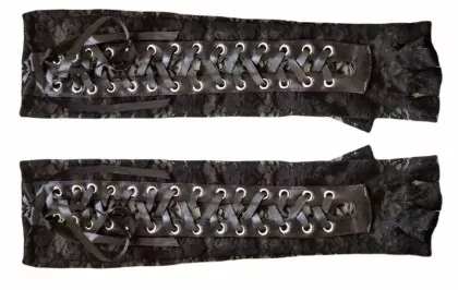 Elegante Armstulpen aus elastischer Spitze in schwarz