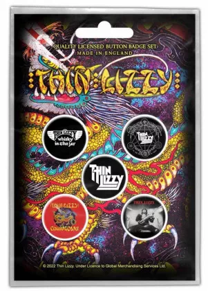 Thin Lizzy Chinatown Button Badge Set