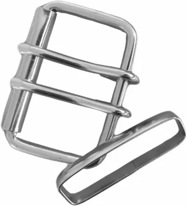Doppeldornschnalle 50mm x 31mm eisen vernickelt