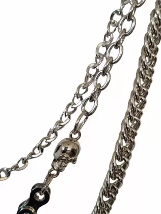 Totenkopf Schlüsselkette 3-reihig