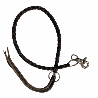 Black & dark brown leather wallet chain