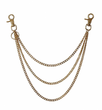 3 row trouser metal chain in gold color