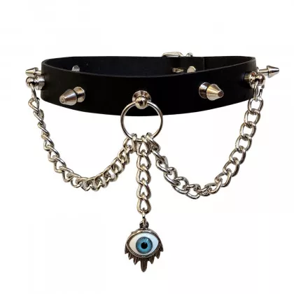 Halsband Choker Killernieten & blaues Auge
