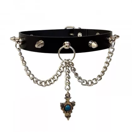 Halsband Choker Killernieten & Indianer Pfeilspitze