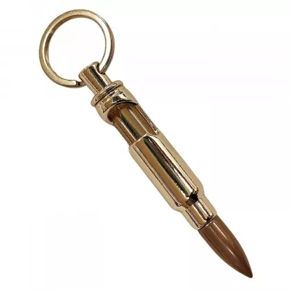 Schlüsselanhänger Flaschenöffner Patrone 7,62 mm Messingfarben