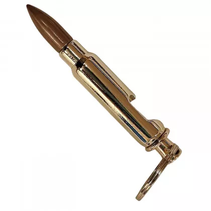 Schlüsselanhänger Flaschenöffner Patrone 7,62 mm Messingfarben