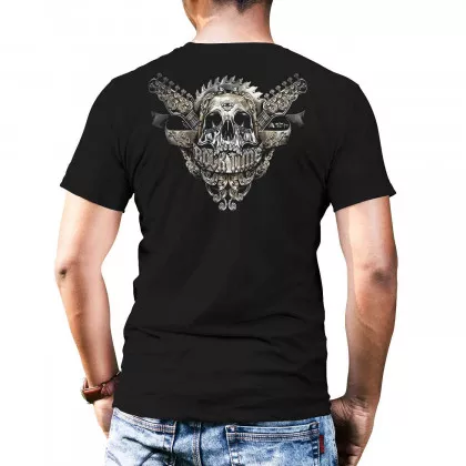 Biker T-Shirt Totenkopf Gitarre (Glow in the Dark)