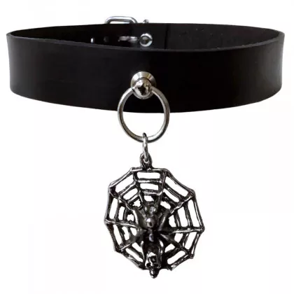 Halsband Choker Spinne & Totenkopf