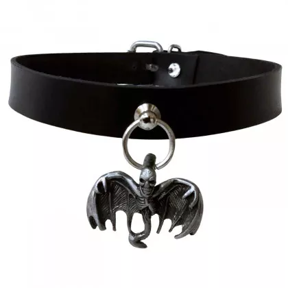 Halsband Choker Totenkopf Fledermaus