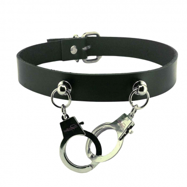 Leather Collar Choker Handcuffs