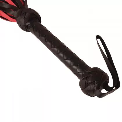 Flogger Schwarz Rot mit 50 Riemen