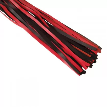 Flogger Schwarz Rot mit 50 Riemen
