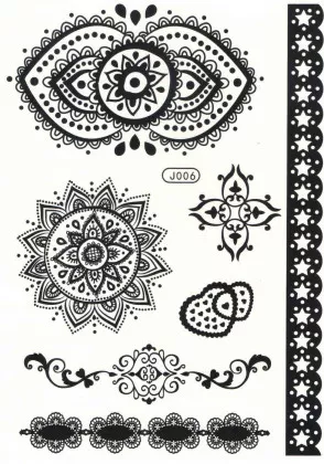 Mandala Tattoo Set Schwarz