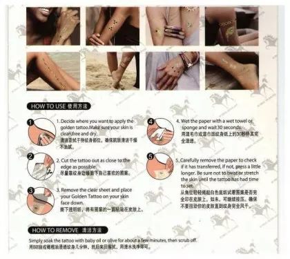 Boho Tattoo Set Gold Silber
