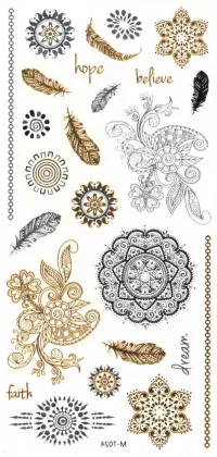 Fake Tattoo Set Gold Silber Boho