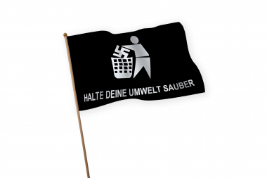Keep Your Environment Clean (German) Waving Hand Flag