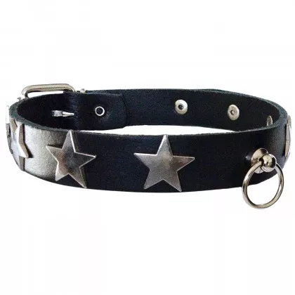 Halsband Choker Stern Nieten & O-Ring