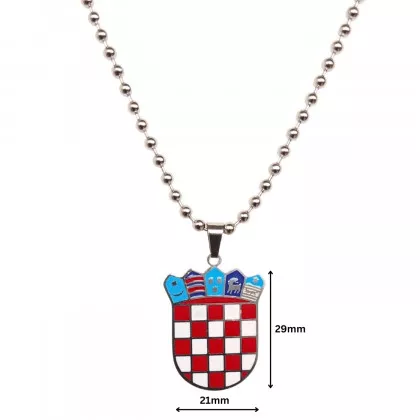 Kroatien-Flaggen-Halskette aus Edelstahl