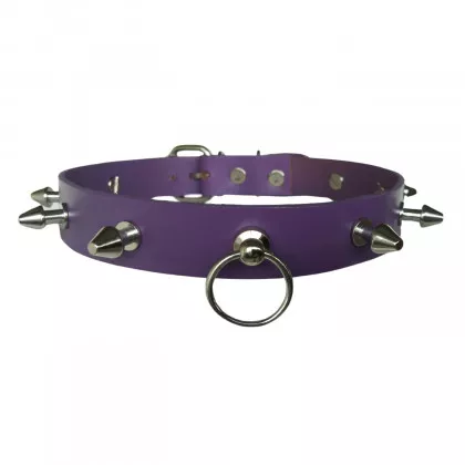 Killernieten Halsband O-Ring Choker in Lila