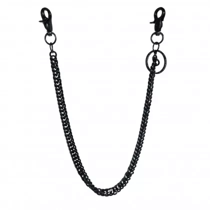Schwarze Hosenkette 53 cm x 1 cm