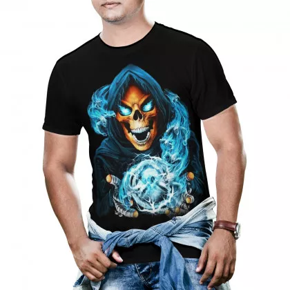 Gothic-T-Shirt mit Totenkopf-Motiv (Glow in the Dark)