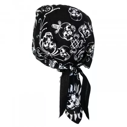 Kopftuch im Piraten-Stil mit Totenkopf-Motiven