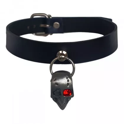 Lederhalsband Choker mit Totenkopf Anhänger