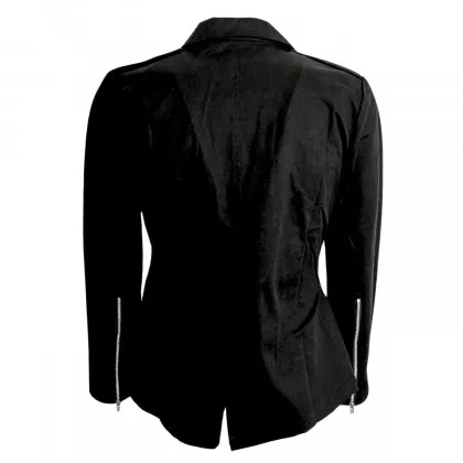Schwarze Gothic Jacke mit Reverskragen Unisex