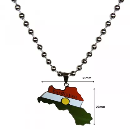 Edelstahl Halskette Kurdistan | sehr aparter kleiner Anhänger