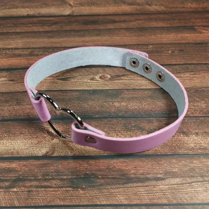 Herz Choker | Kunstleder Pink