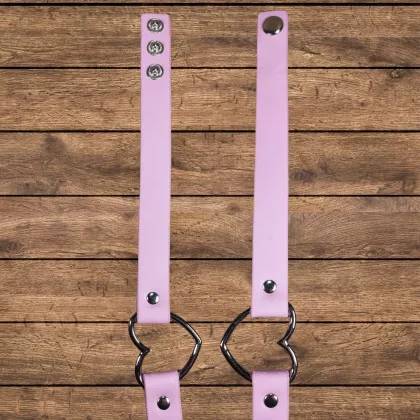 Herz Choker | Kunstleder Pink