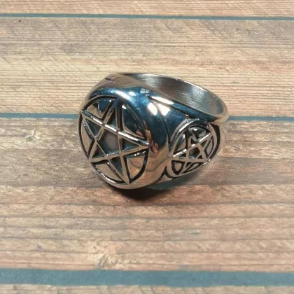 Edelstahl Ring | Pentagramm