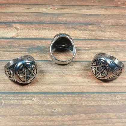 Edelstahl Ring | Pentagramm
