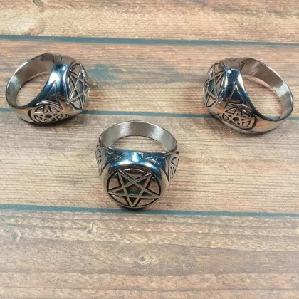 Edelstahl Ring | Pentagramm