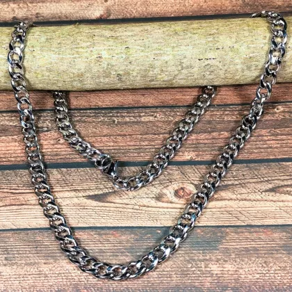 Elegante Halskette Aus Edelstahl | Kleine Panzerkette