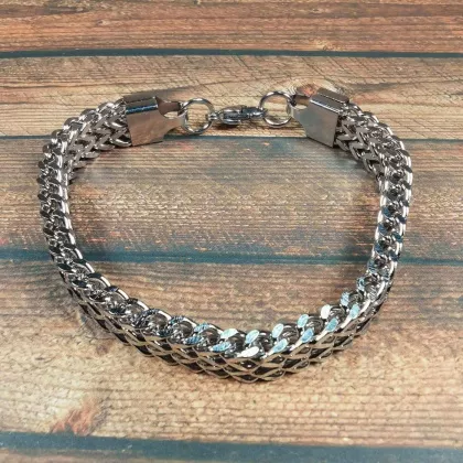 Armband Aus Edelstahl | Fischgrät Vierkant Panzerkette
