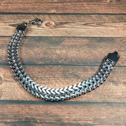 Armband Aus Edelstahl | Fischgrät Vierkant Panzerkette