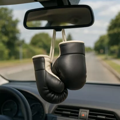 Mini-Boxhandschuhe Schwarz-Weiß