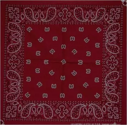 Bandana Head Wrap Scarf Paisley Burgundy