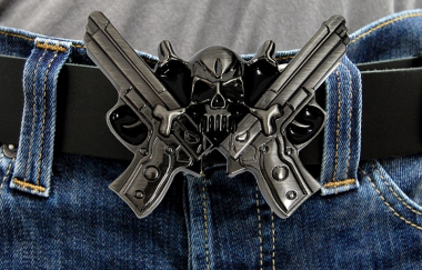 Belt Buckle Skulls & Guns