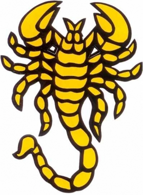 Aufkleber Skorpion Gelb